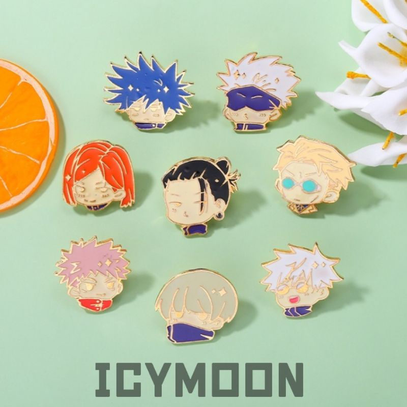 Enamel Pins Jujutsu Kaisen Anime Gojo Satoru Inumaki Toge Yuji Itadori Nanami Megumi Nobara 4155