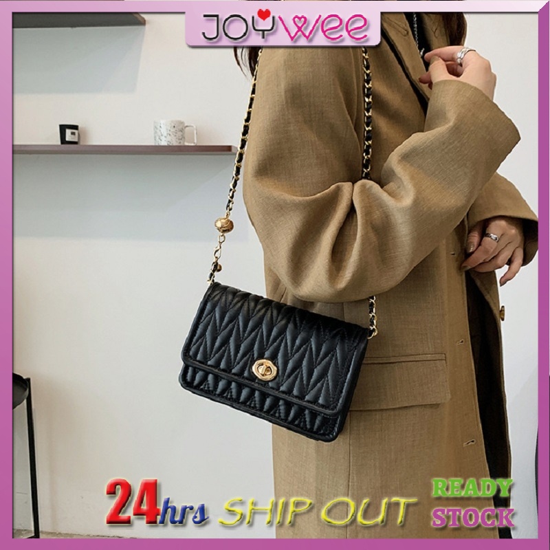 Joywee H299B Women Fashion Texture Square Bag Sling Bags Casual Handbags  Shoulder Bags Leather Chain Handbag | Shopee Malaysia