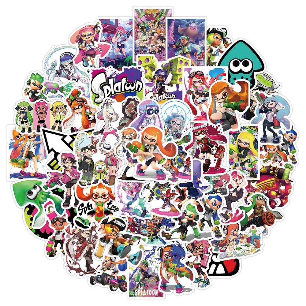 50 pcs Splatoon Video Game Waterproof PVC Stickers