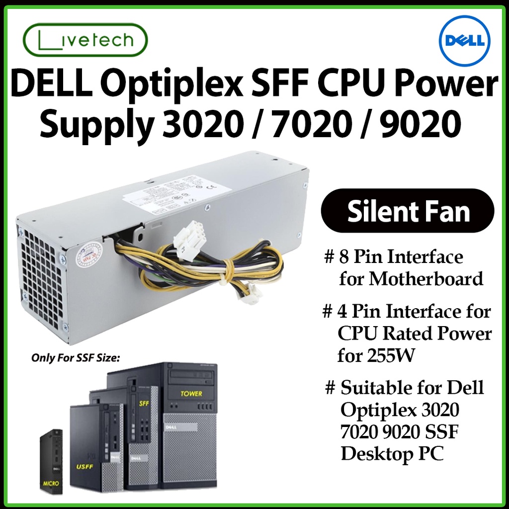 LiveTech DELL OptiPlex 3020 7020 9020 SFF Power Supply CPU Power Supply ...