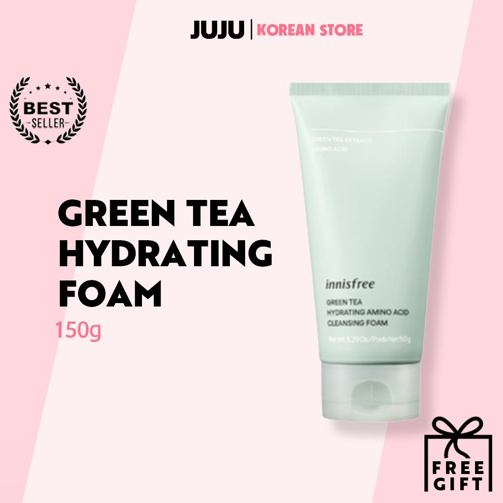 Innisfree / Green Tea Hydrating Amino Acid Cleansing Foam 150g Shopee
