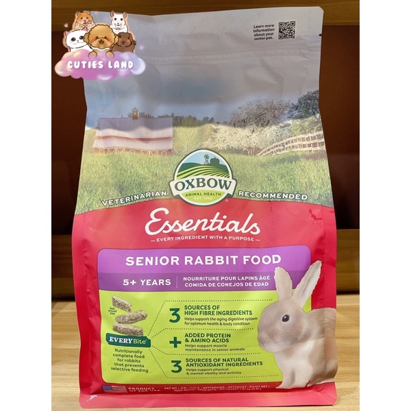 美国进口Imported From US Oxbow Senior Rabbit Food 爱宝老年兔子粮食 老年兔粮 *整包WholePack 4lb 1.81kg*