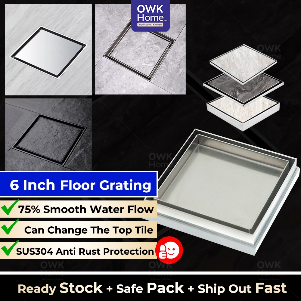 150mm Tile Insert Floor Drain Stainless steel floor trap Floor