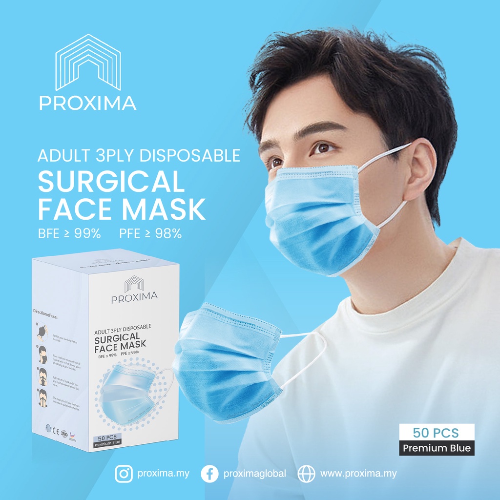 Proxima 3ply Surgical Face Mask | Shopee Malaysia