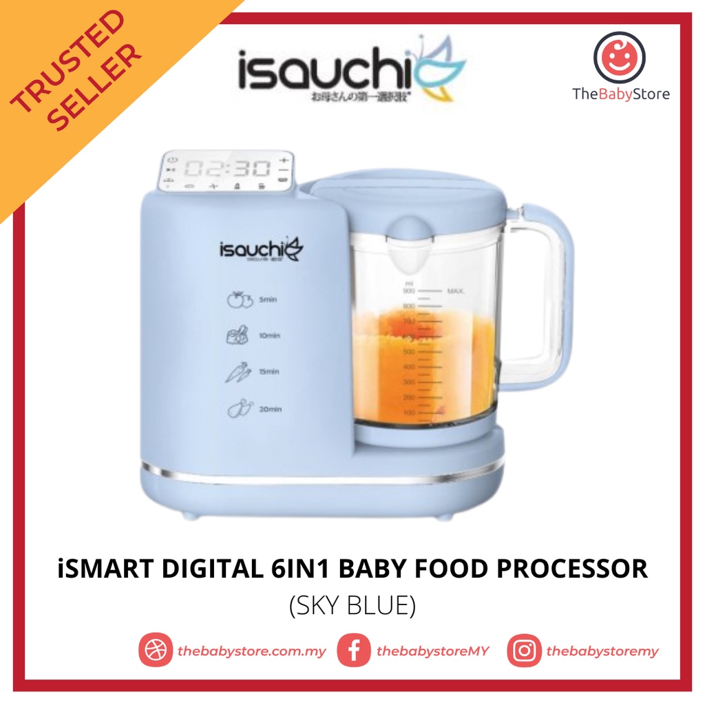 Isa Uchi iSMART Digital 6in1Baby Food Processor Steamer Warmer