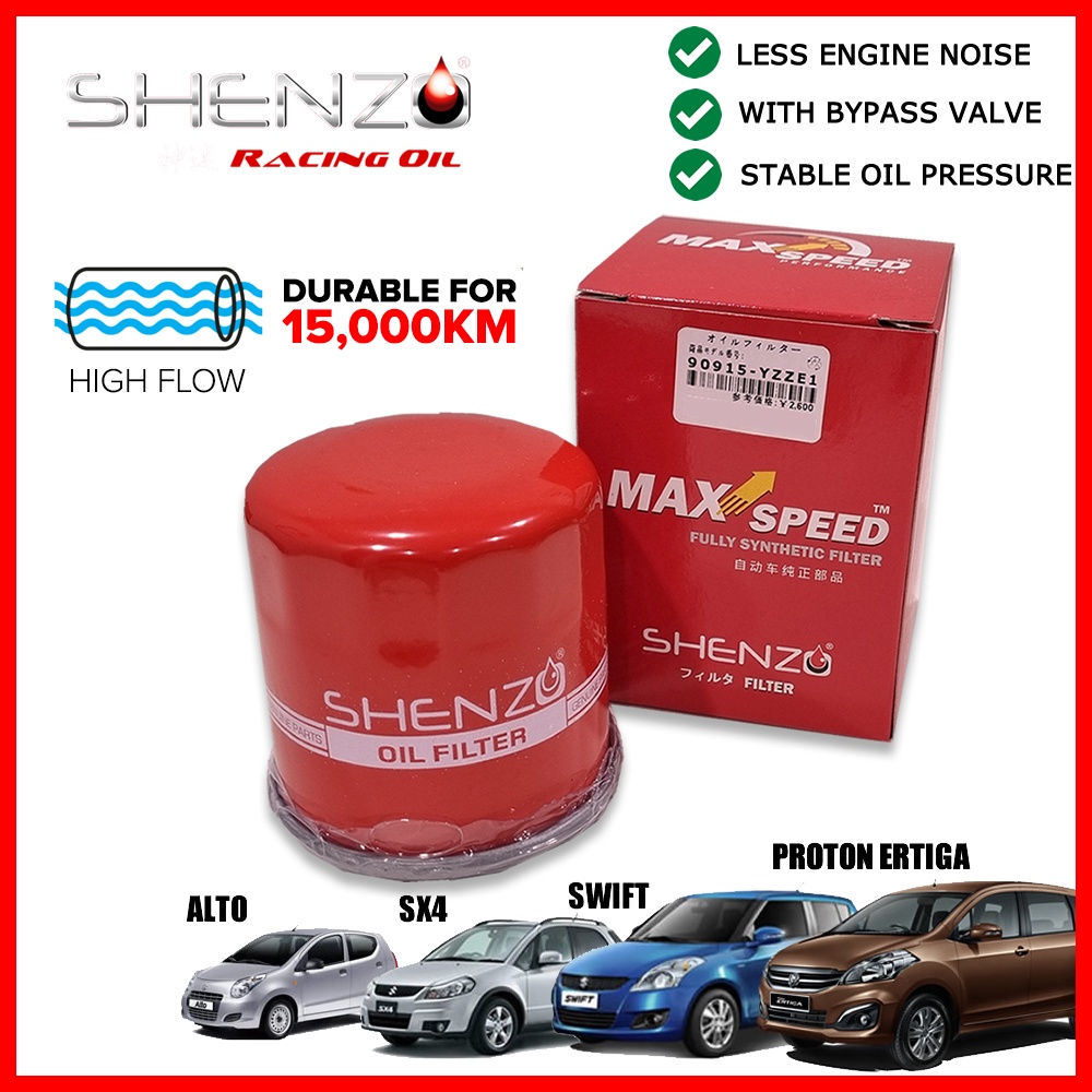 Suzuki Swift Vitara SX4 Proton Ertiga Oil Filter Shenzo High Flow