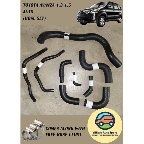 TOYOTA AVANZA 1.3, 1.5 (AUTO / MANUAL) - RADIATOR & BY PASS HOSE SET ...