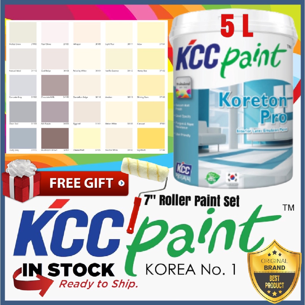 SINAR 5 LITER KCC PAINT KORETON PRO INTERIOR EMULSION MATT FINISH / CAT ...