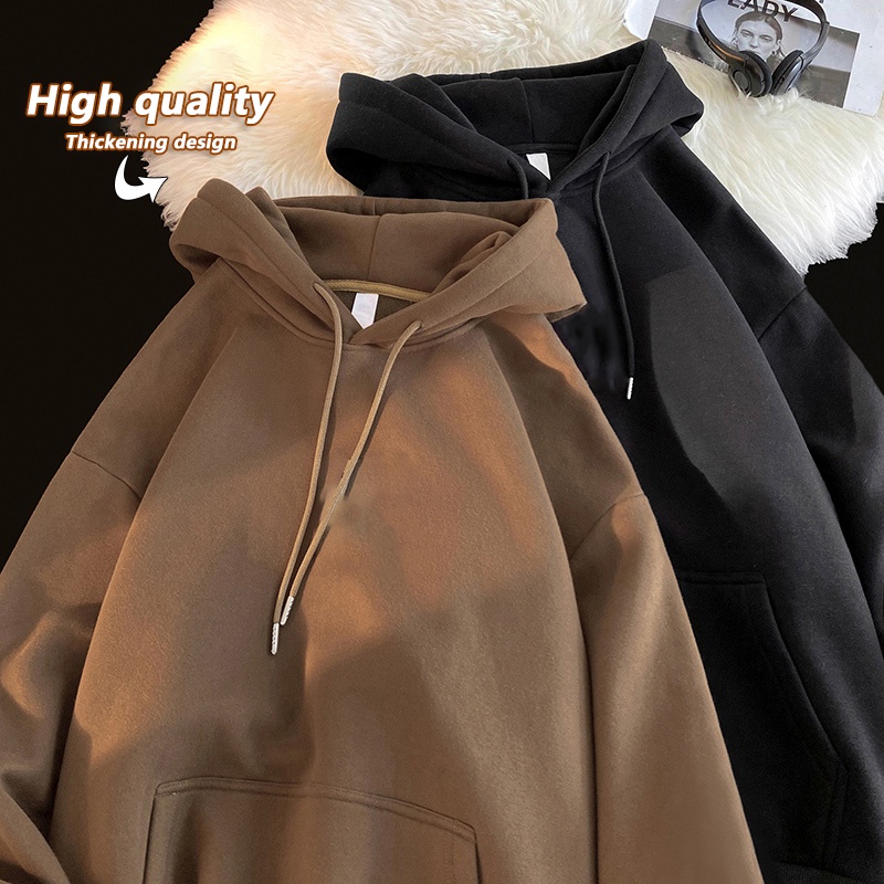 Ready Stock 100% Cotton Hoodie Man trendy brand Oversized Hoodie Korean Styel Hoodie Couple Sweater Hoodie Lelaki Plus Size S-3XL