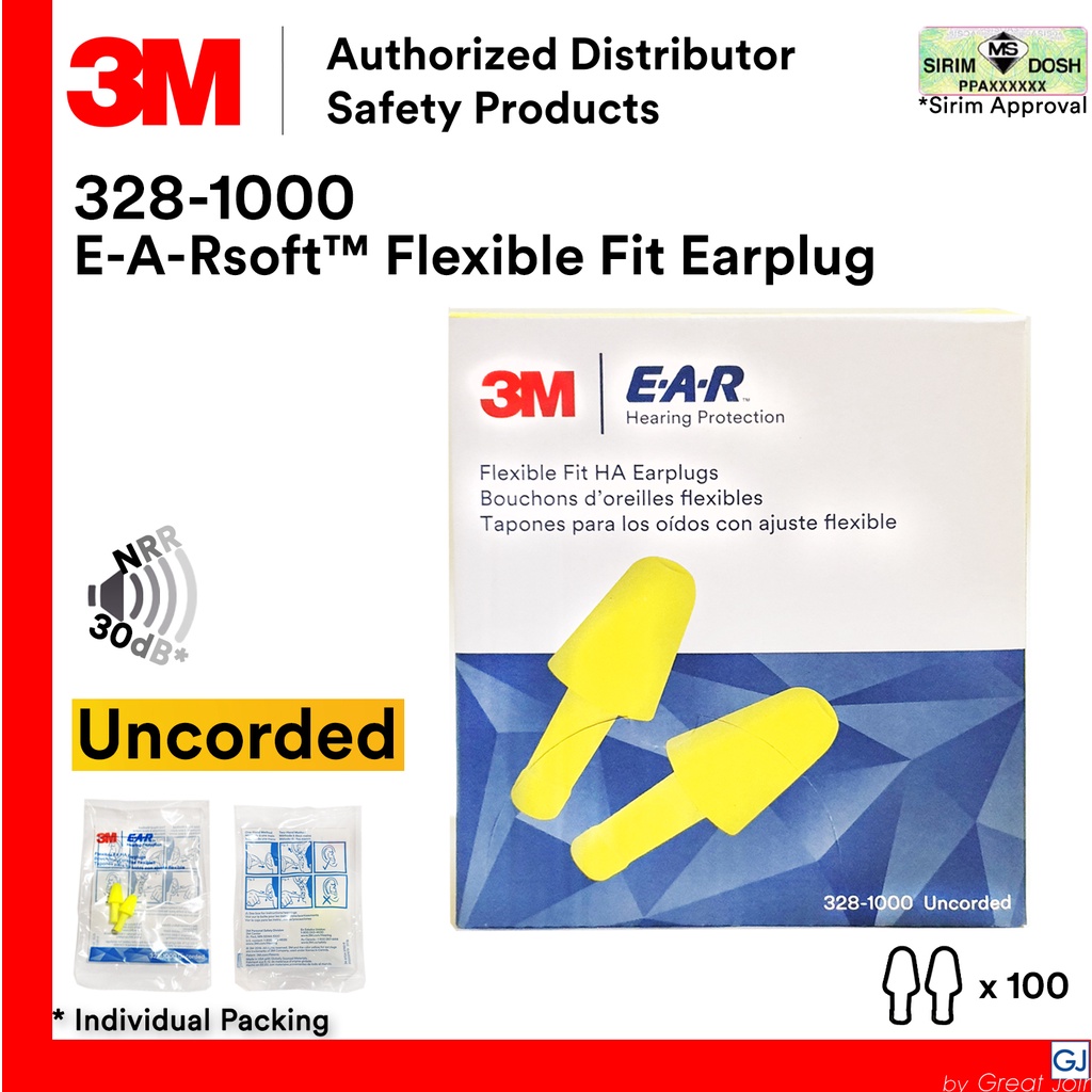 ランキングや新製品 3M 耳栓 高性能 コード 無 遮音値 30dB E-A-R フレキシブルフィット328-1000 HA 1組 
