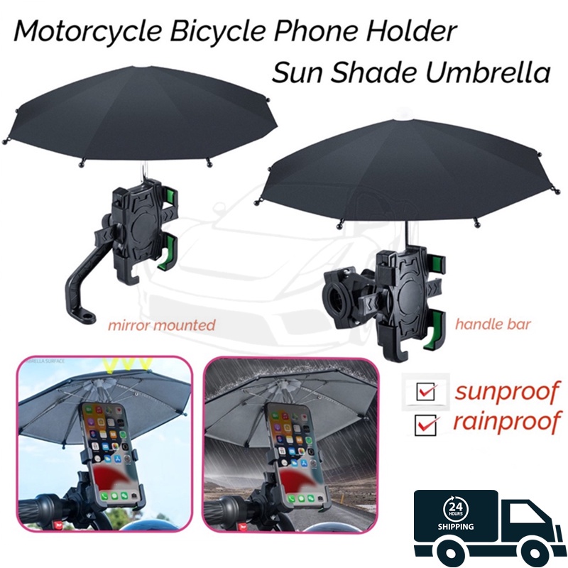 Motorcycle Bicycle Umbrella Phone Holder Sunshade Waterproof Phone Holder Bike&Motorbike Mirror Mounted Handlebar