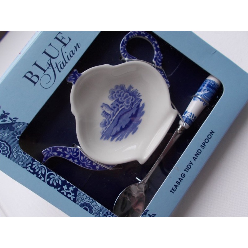 Spode Blue Italian Tea Bag Tidy or Spoon Rest Shopee Malaysia