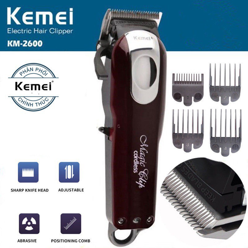 KEMEI-2600 Electric Hair Clipper Trimmer Razor Powerful Wireless Charging Professional Rechargeable Electric Hair Clippe