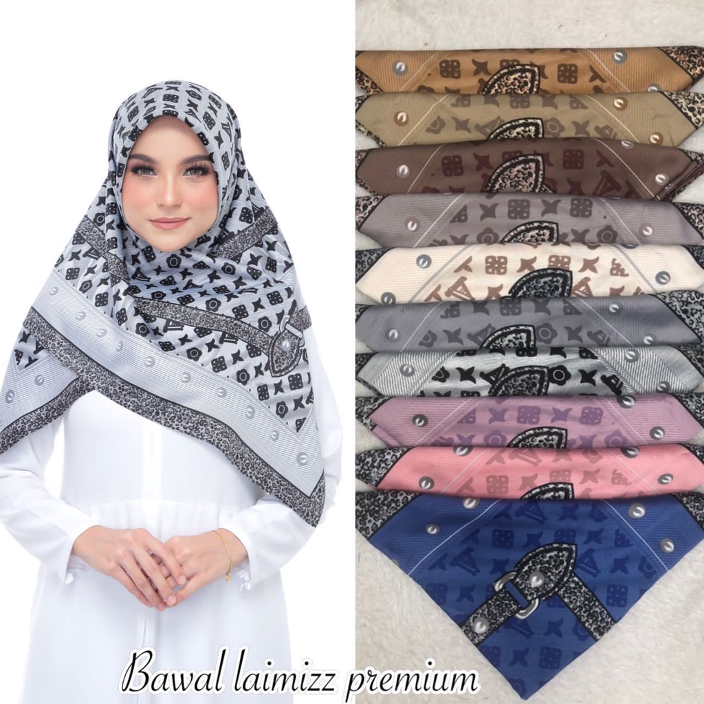 Satin Silk Tudung Bawal Lamiz Corak Square Printed Laimizz Wholesale 10 Corak Shopee Malaysia 9682