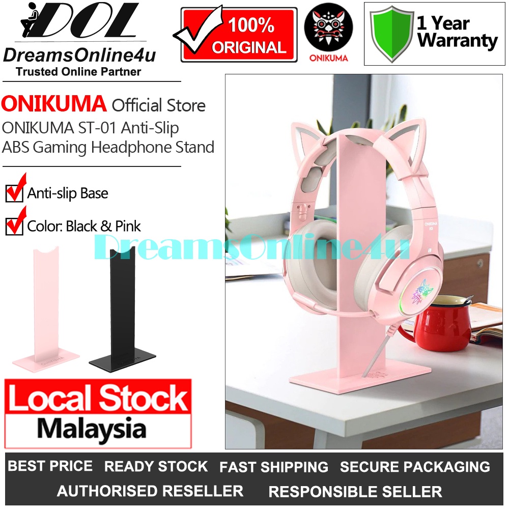 Onikuma ST-01 Cutie Pink ABS Hanger Over The Ear Handset Headphone Earphone Holder Stand