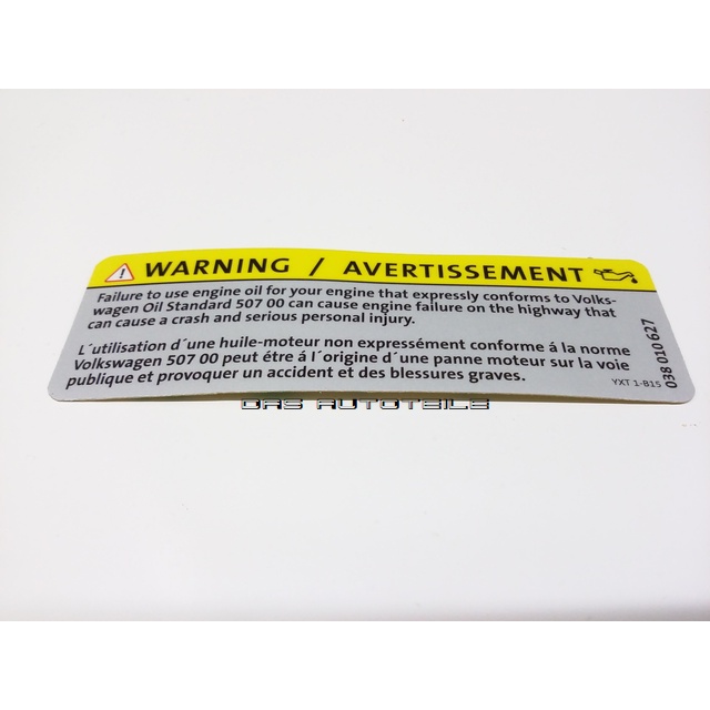 Genuine Audi Skoda Volkswagen Emission Label Engine Decal Info Label ...