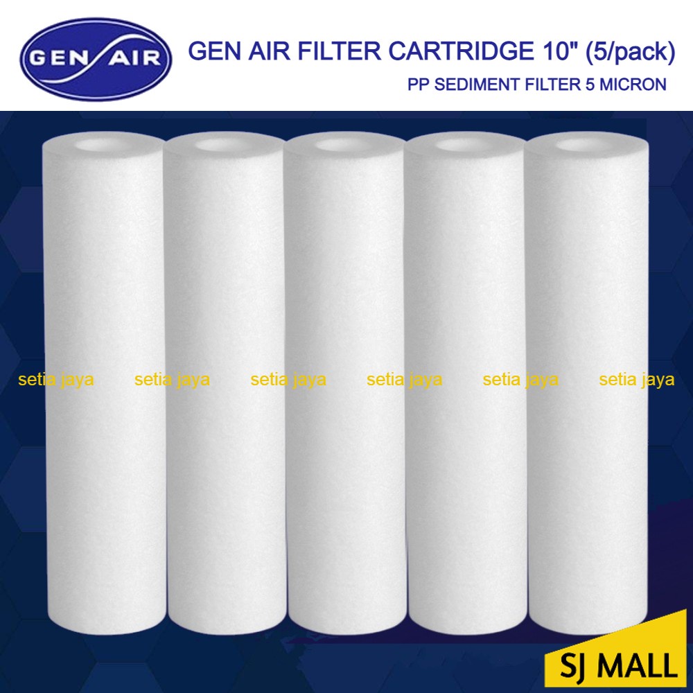 (5/pack) GEN AIR FILTER CARTRIDGE PP SEDIMENT 5 MICRON 10" FILTER