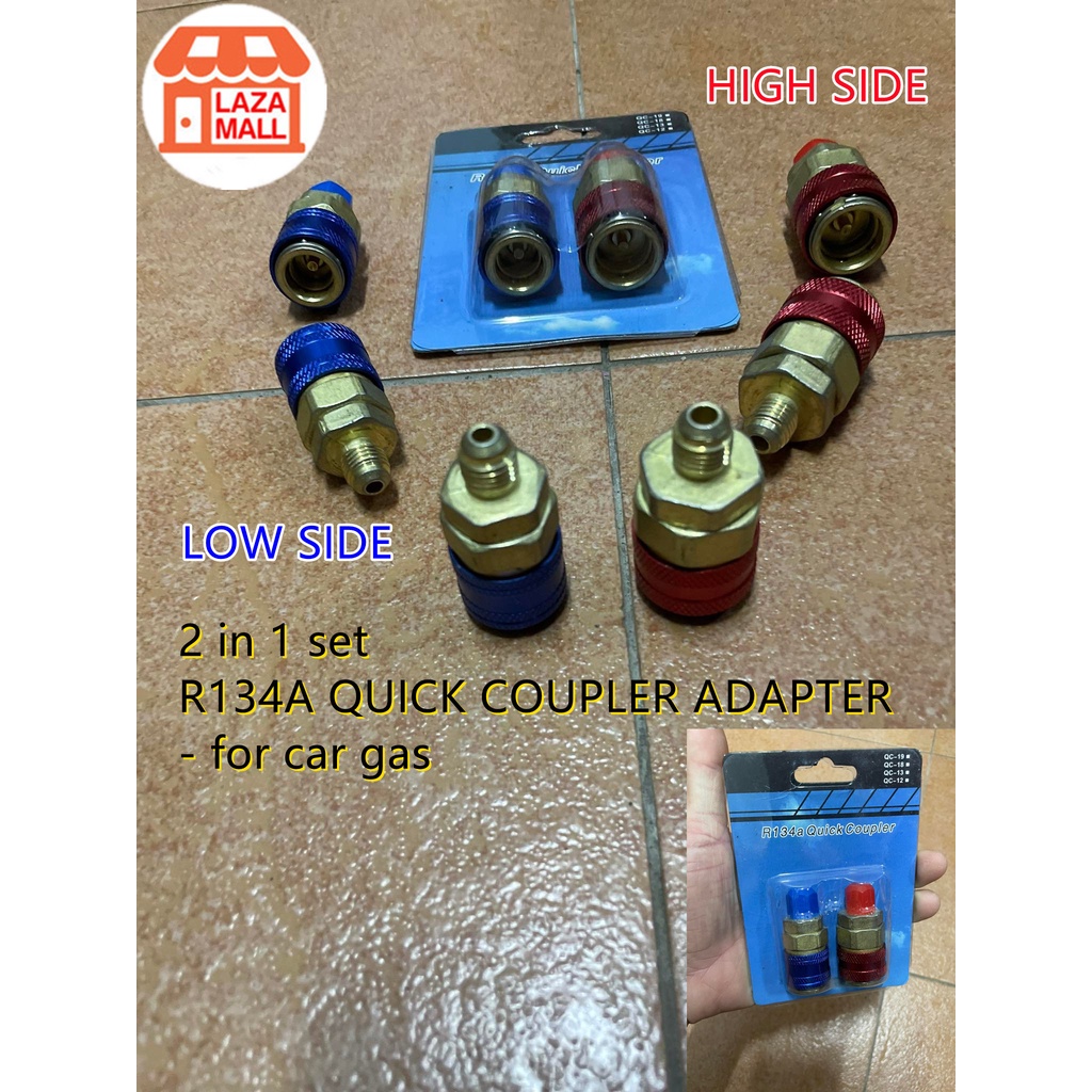 2 Pcs R134a Adapter Car Aircond socket Gas Penyaman Udara Kereta Freon