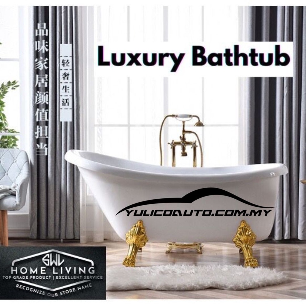 Luxury Acrylic Bathtub Standalone Imperial Tiger Leg Design Standing