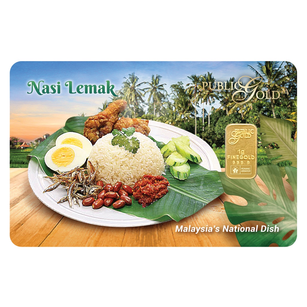 Public Gold Bullion Bar PG 1g (Au 999.9) - Nasi Lemak