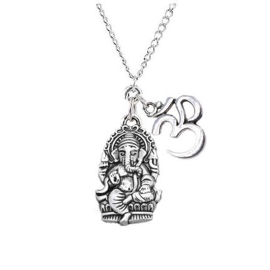 Ganesha Necklace Multilayer Pendant Om Hindu Elephant God Ganesh Religion Choker Women Men Jewelry Accessories Gifts