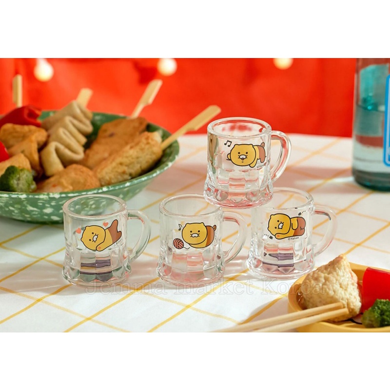 2022 New KAKAO Friends Choonsik Mini Hof Soju Glass Set(4pcs) Korea ...