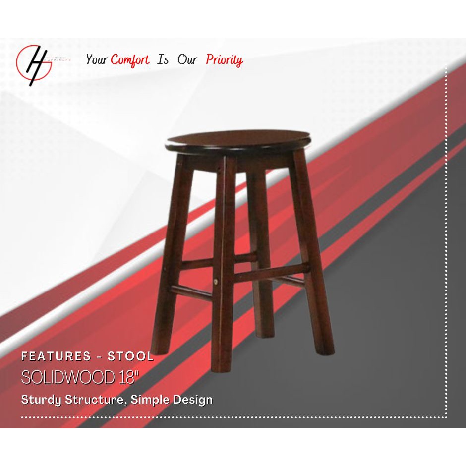 Hausglobal Round Stool 18" / High Quality Stool Chair / 18 Inch Stool