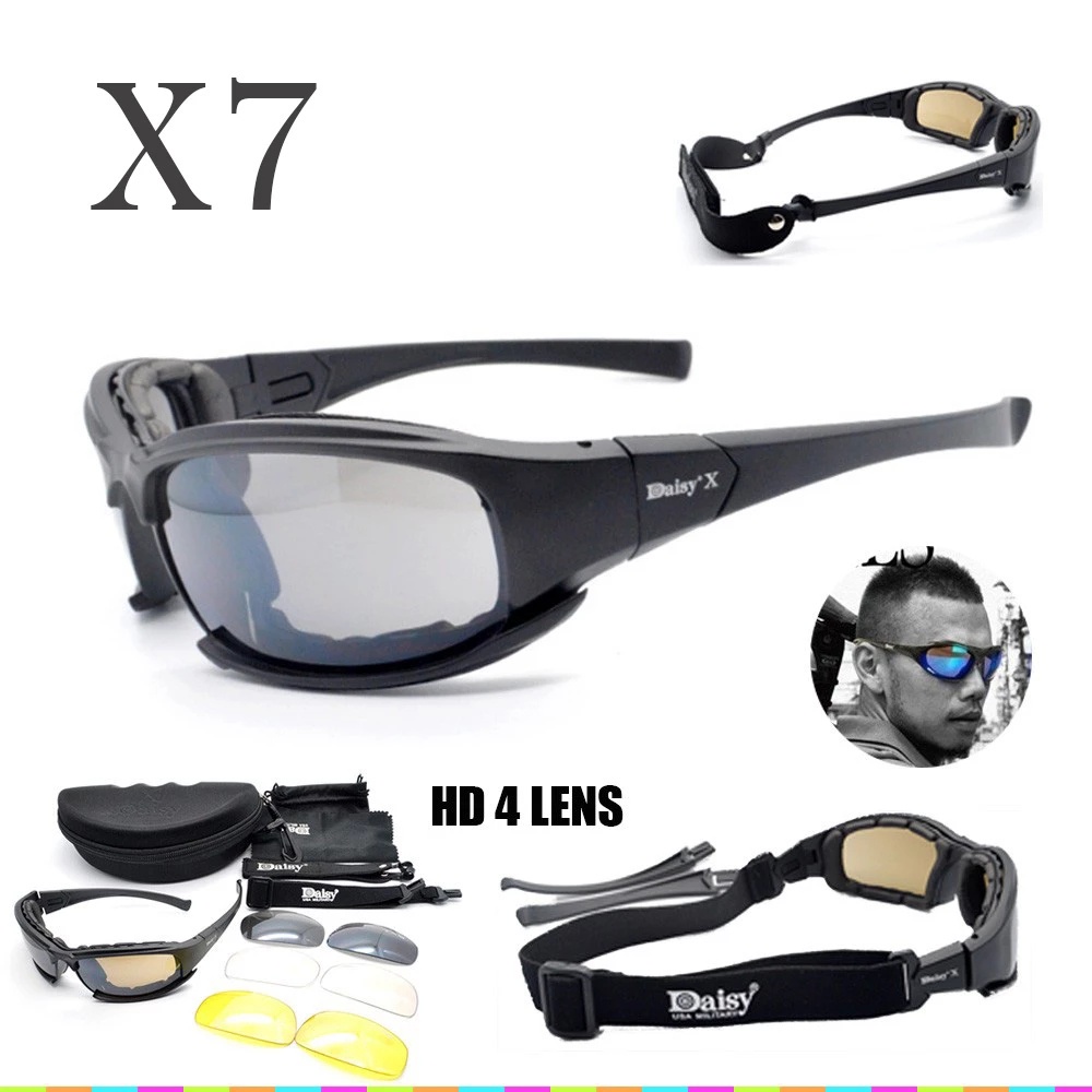 Daisy X7 Glasses Outdoor Activity Polarized Tactical Glasses Military Shooting 4 Lenses Airsoft