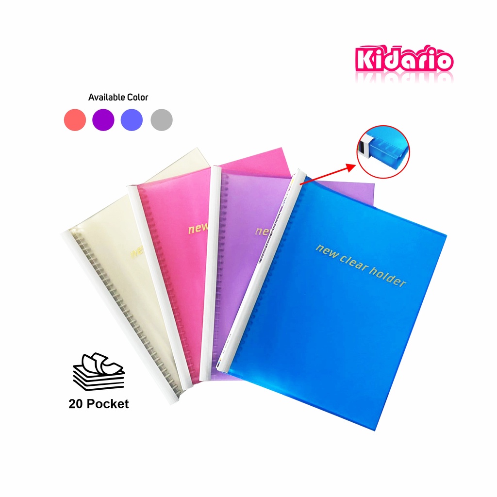 Kidario A4 20 Pockets Clear Holder / Document Holder / Clear Book