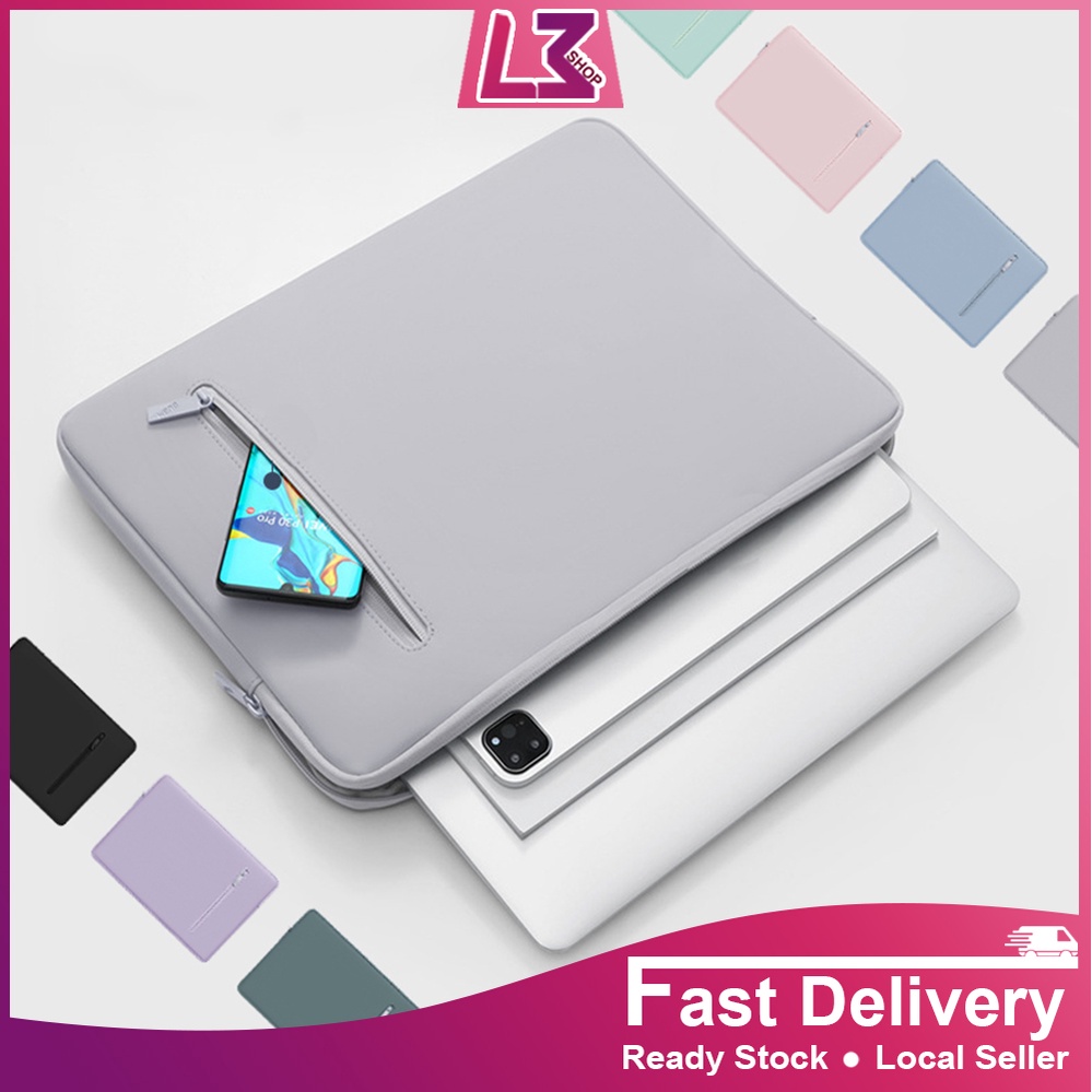 Stok Sedia Sarung Komputer Riba 7 10 12 13 14 15 16 Inci Beg Penyimpanan Tablet Lengan Kantung Pelindung Buku Nota Kalis