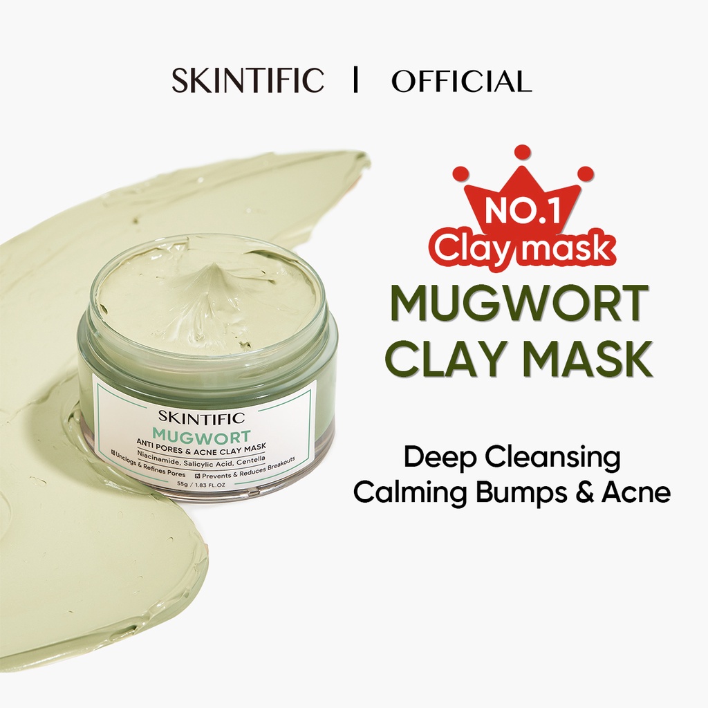 SKINTIFIC Mugwort Mask Anti Pores & Acne Clay Mask Moisturizing Oil Control Mud Mask Reduce