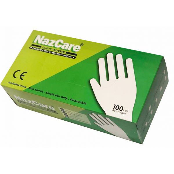 NAZCARE premium latex examination gloves (POWDER FREE) Shopee Malaysia