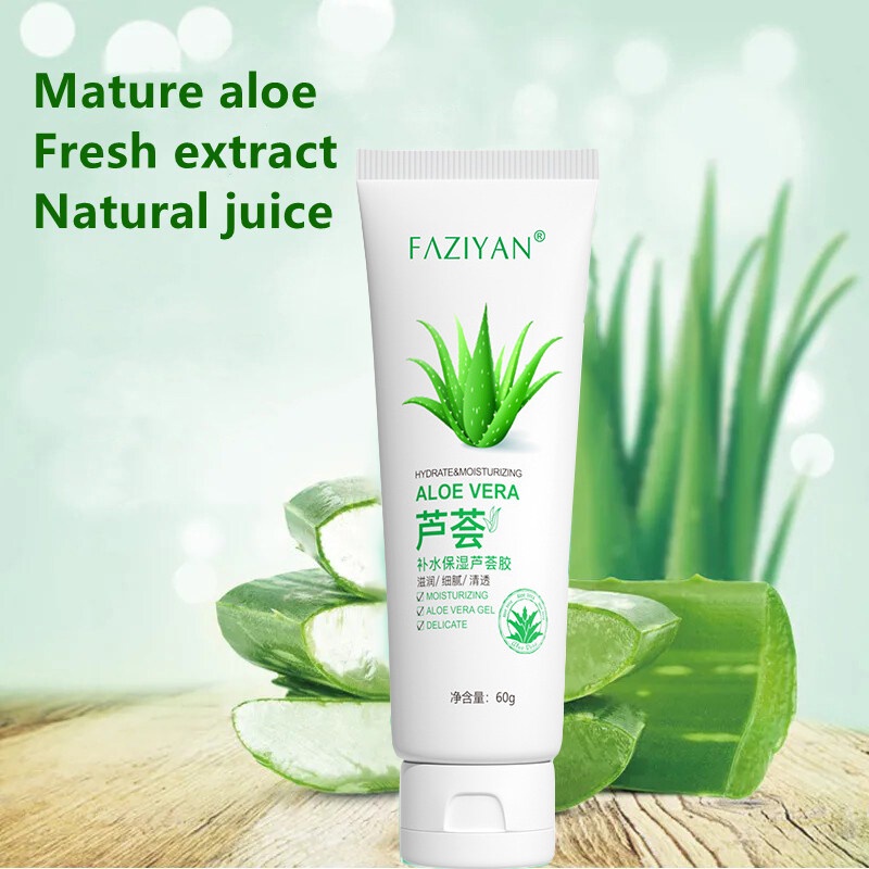 芦荟胶 Aloe Vera Gel Natural Cream Moisturizing Cream Acne Treatment Gel Skin Repair Natural Beauty Products