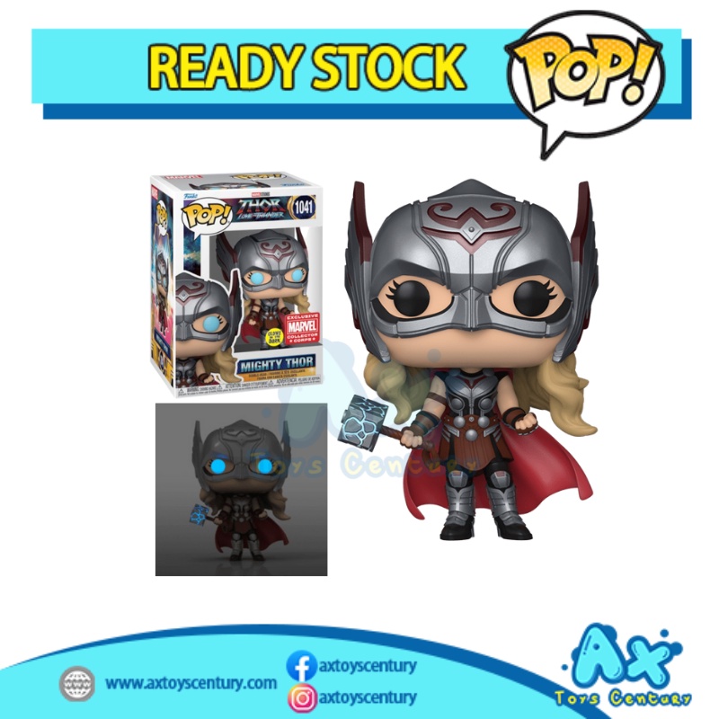 Funko POP Marvel Thor Love And Thunder Mighty Thor GITD #1041 Marvel Exclusive