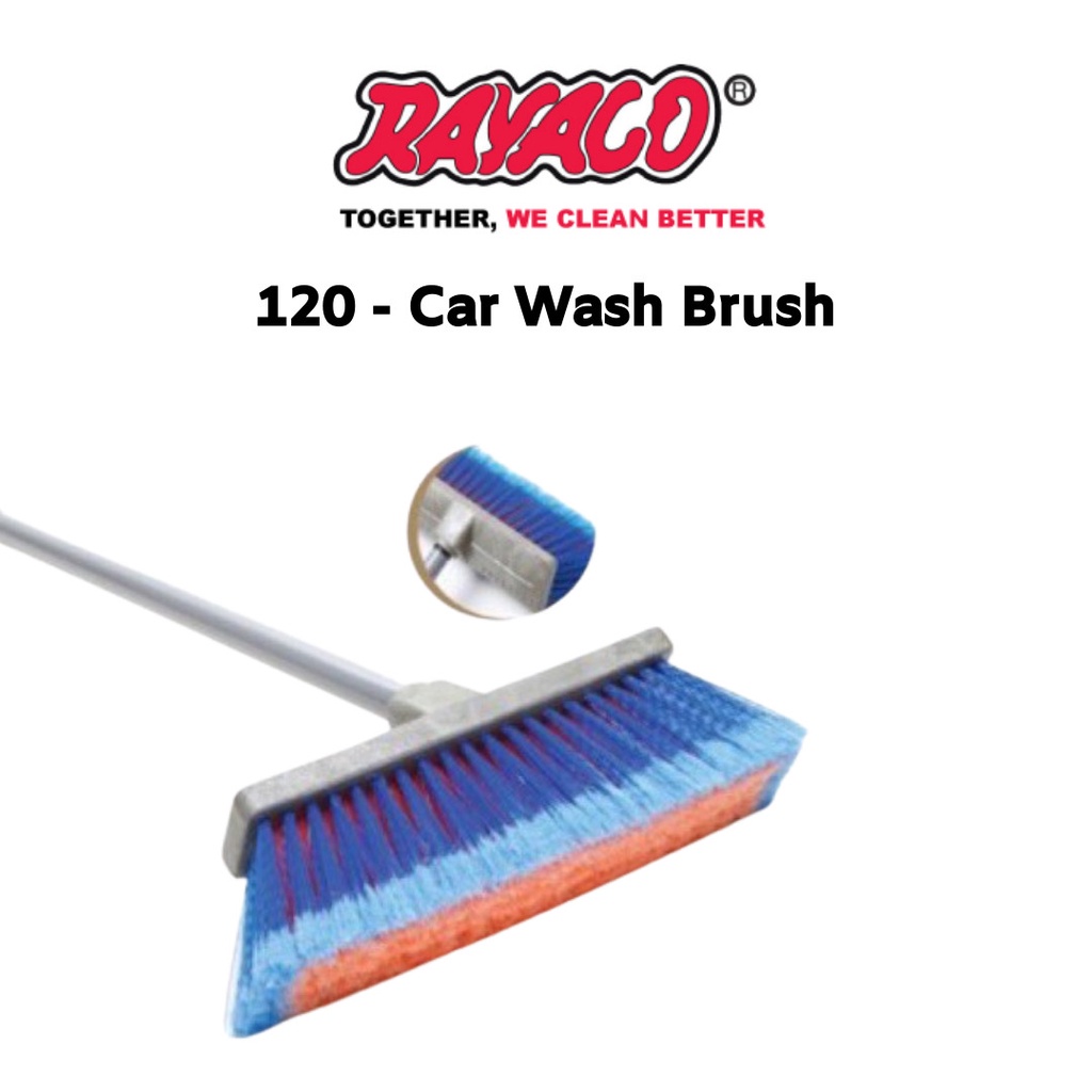 RAYACO 120 Car Wash Broom Without Handle for Bus Car Scrub Curved