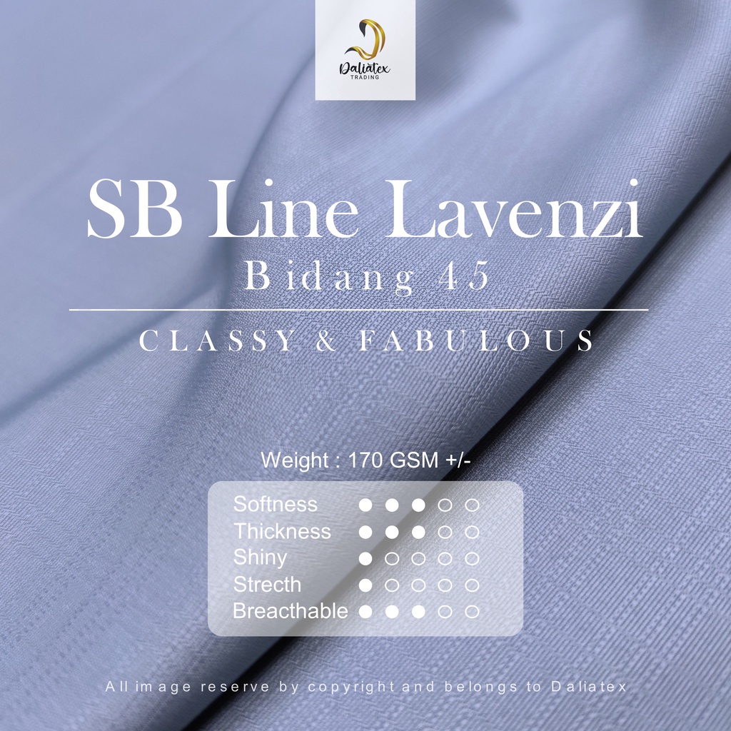 (0.5m) SB Line Sakura Cotton Lavenzi Silk De Japan Kain Pasang Plain Exclusive Bidang 45