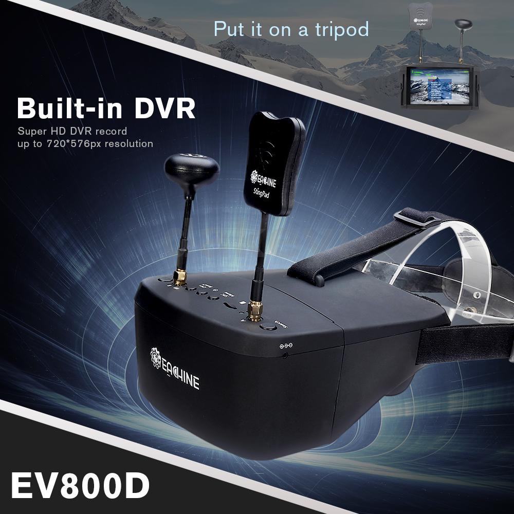 Eachine EV800D 5.8G 40CH Diversity FPV Goggles 5 Inch 800*480 Video Headset HD DVR Build in Battery