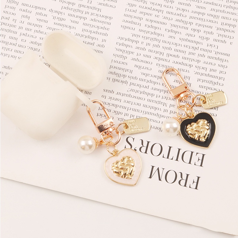 Headphone Case Decoration Bag Pendant Alloy Keychain Love Letter Square Luxury Fashionable Creative Decorative DIY