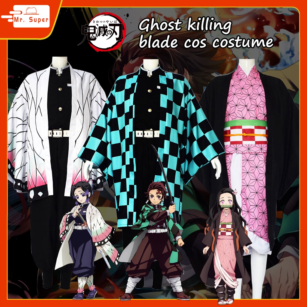 Ready stockDemon Slayer Costume Kimetsu no Yaiba outfits cosplay Kamado Tanjirou Kamado Nezuko Halloween