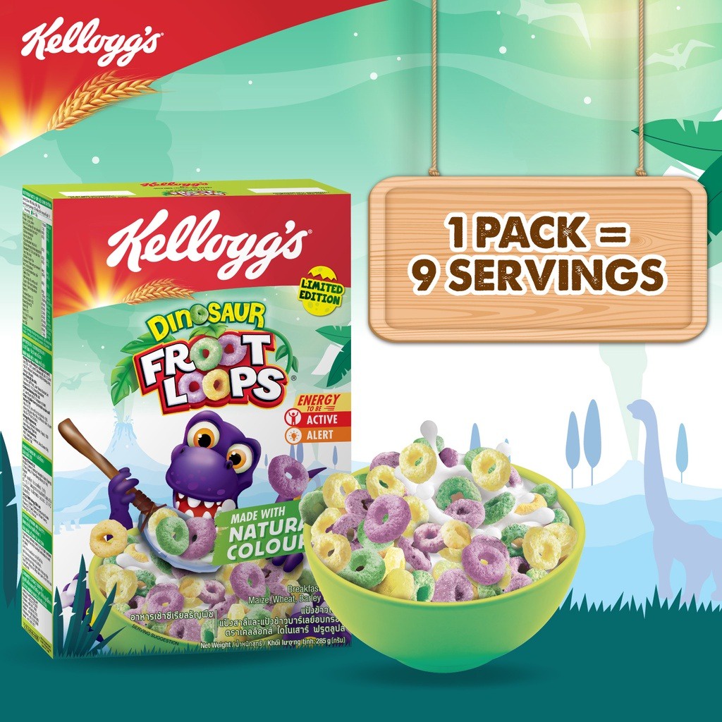 Kellogg's Dinosaur Froot Loops Cereal 285g | Shopee Malaysia