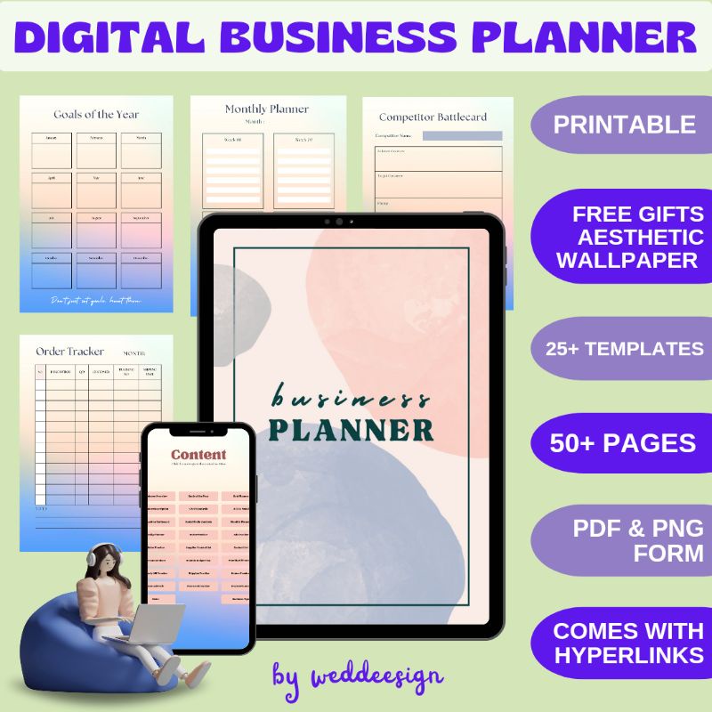 50+ Templates Digital Business Planner 2022 Undated Small Business ...