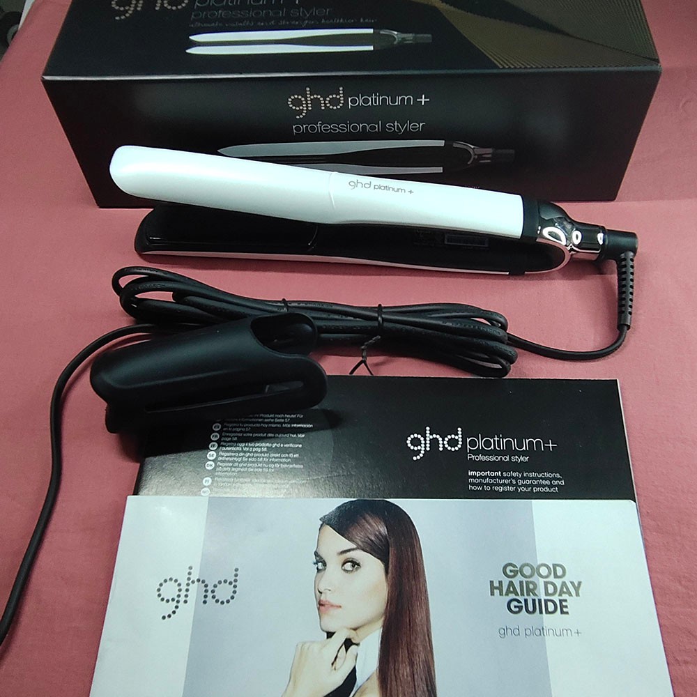 ghd Platinum+ H Straightener, Ceramic Flat Iron, Professional H Styler,3 pin UK Plug for Malaysia