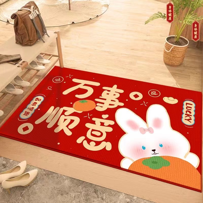 2023 Rabbit CNY Doormat Chinese Style Indoor Outdoor Rug New year Bath