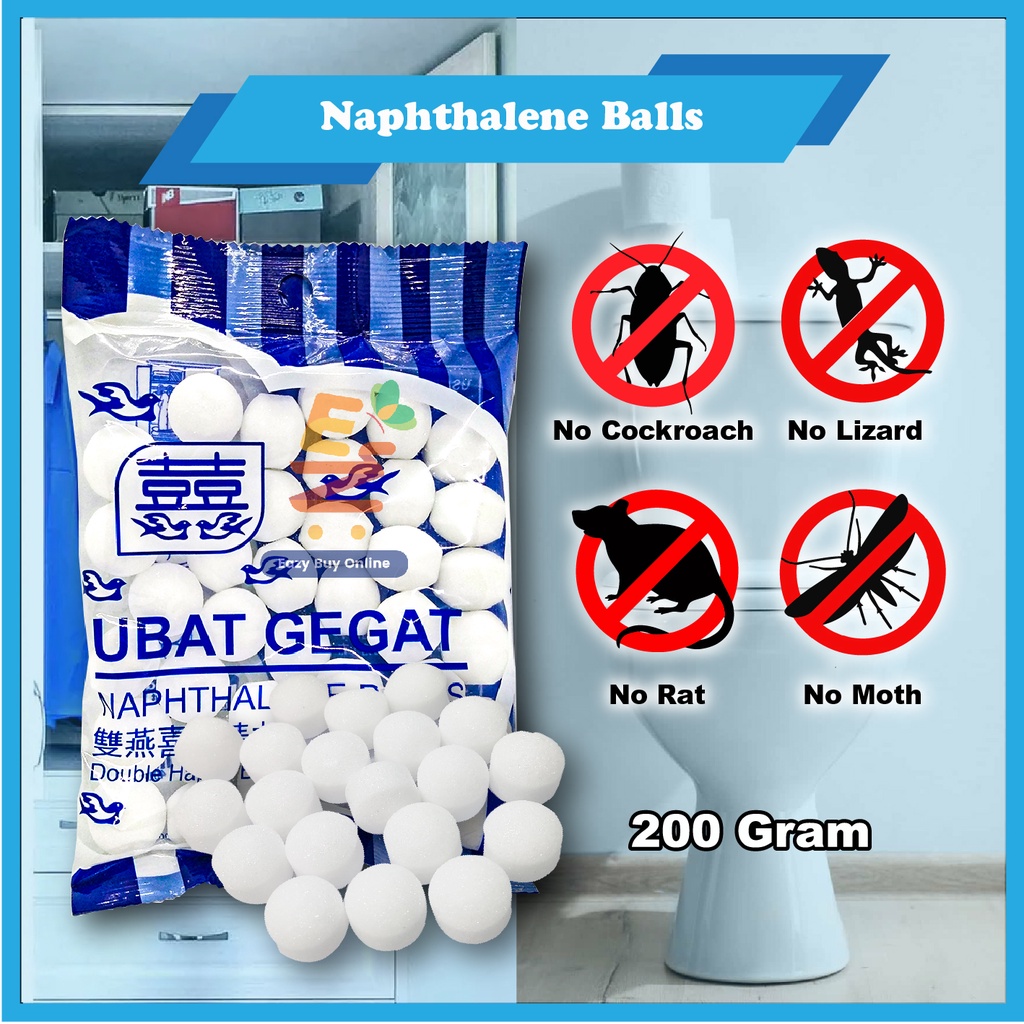 100 ORIGINAL MOTH BALLS NAPHTHALENE BALLS UBAT GEGAT Ready Stock