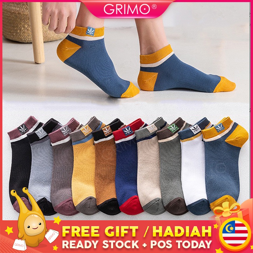 READY STOCKGRIMO Dualeave Men Sock Women Man Lady Boy Girl Cute Cartoon Comfort Ankle Stocking Cotton fc11508