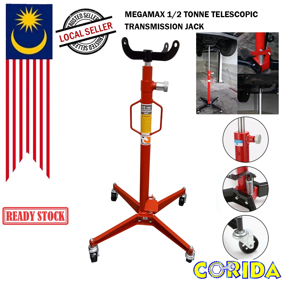 MEGAMAX 500KG HYDRAULIC TRANSMISSION JACK / 1/2 TONNE TRANSMISSION JACK
