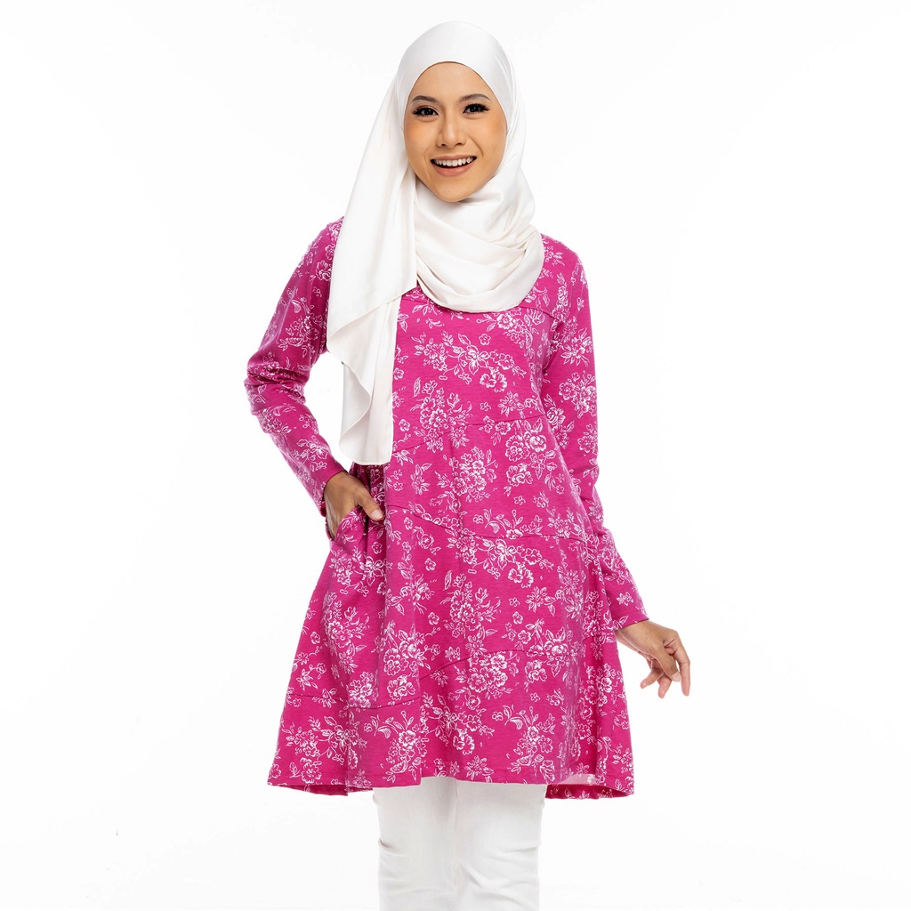 AQEELA Zig Zag Muslimah TShirt - Magenta (aq998i)