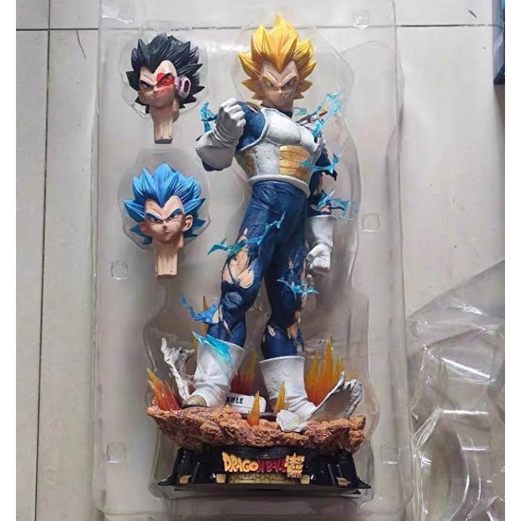 VEGETA DRAGON BALL 3 HEAD SCULPTS 55cmACTION FIGURE TOYS STATUES七龙珠贝吉塔3头雕手办模型