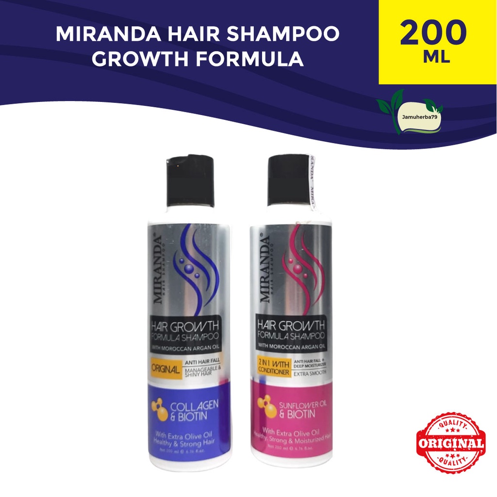 Miranda Hair Growth Formula Shampoo With Moroccan Argan Oil Original 2in1 200ml Shopee Malaysia 