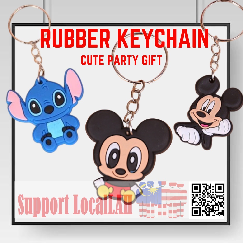 Cartoon Rubber Key Chain Keychain Key Fob Tiktok Door Gift Souvenir, Cenderahati Hadiah Rantai Kunci Murah 钥匙扣